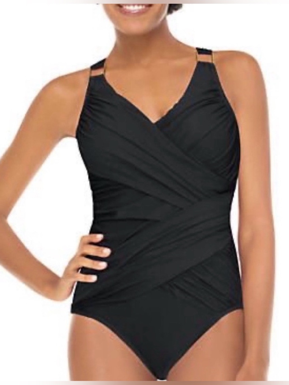 SPANX Black Whittle Waist One-Piece
Swimsuit